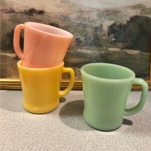 Vintage Fire King D Mug set of 3
